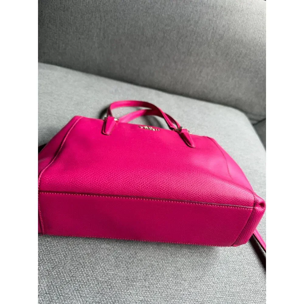 Coach Mini Christie Carryall Leather Shoulder HandBag Hot Pink